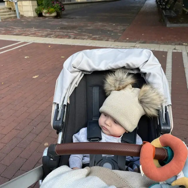 Himmelberg Baby - Pom Pom Baby/Kid's Beanie Hat, Newborn to 8 Years, Unisex: 6 Months - 8 Years / Grey