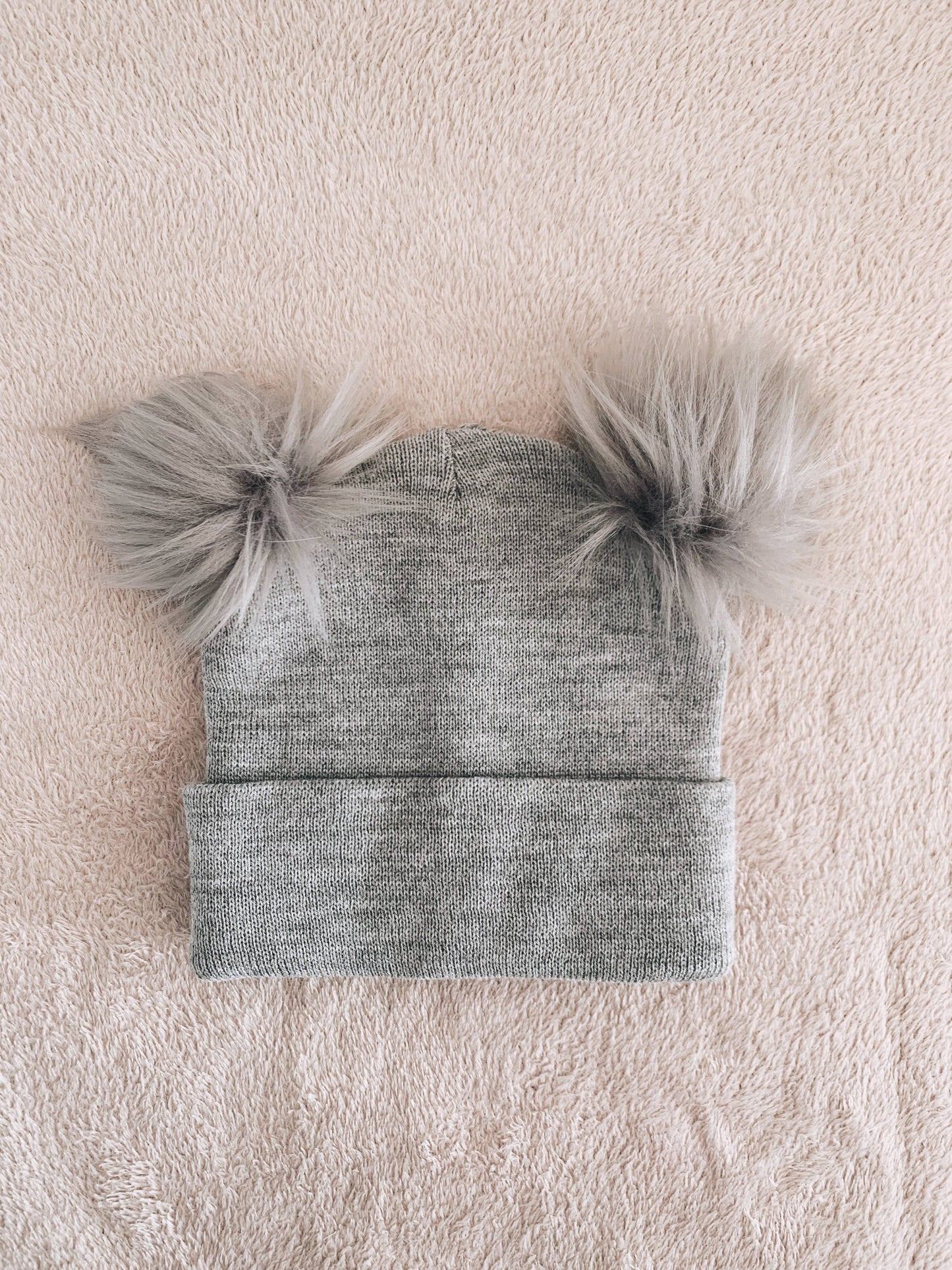 Himmelberg Baby - Pom Pom Baby/Kid's Beanie Hat, Newborn to 8 Years, Unisex: 0 - 6 Months / Grey