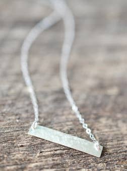 Sosie Designs - Silver Hammered Bar Necklace