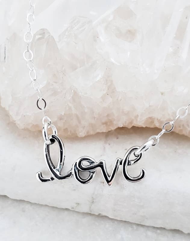 Cursive on sale love necklace