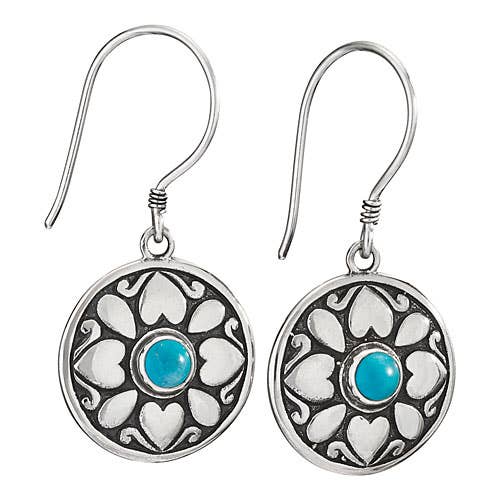 Full Circle Turquoise Love Earring: Sterling Silver