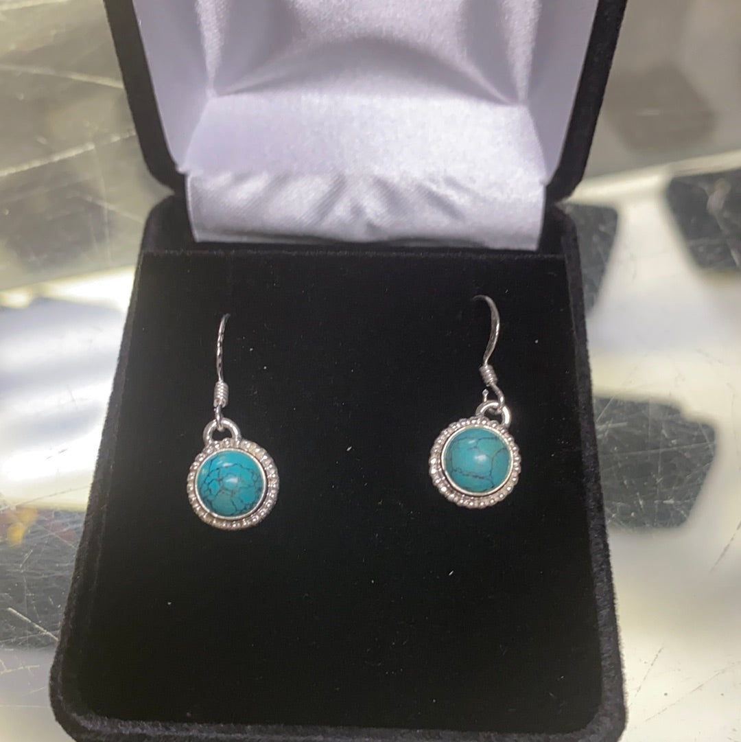 Sterling Silver and Turquoise Earrings Back Country Trading Post