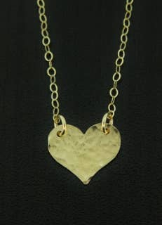 Sosie Designs - Gold Tiny Hammered Heart Necklace