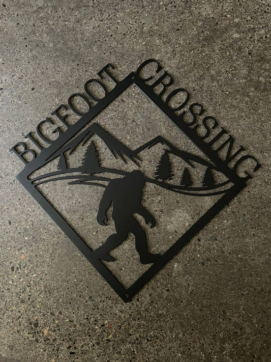 Squatchin’ Country - Bigfoot Crossing sign ("Big Sky")