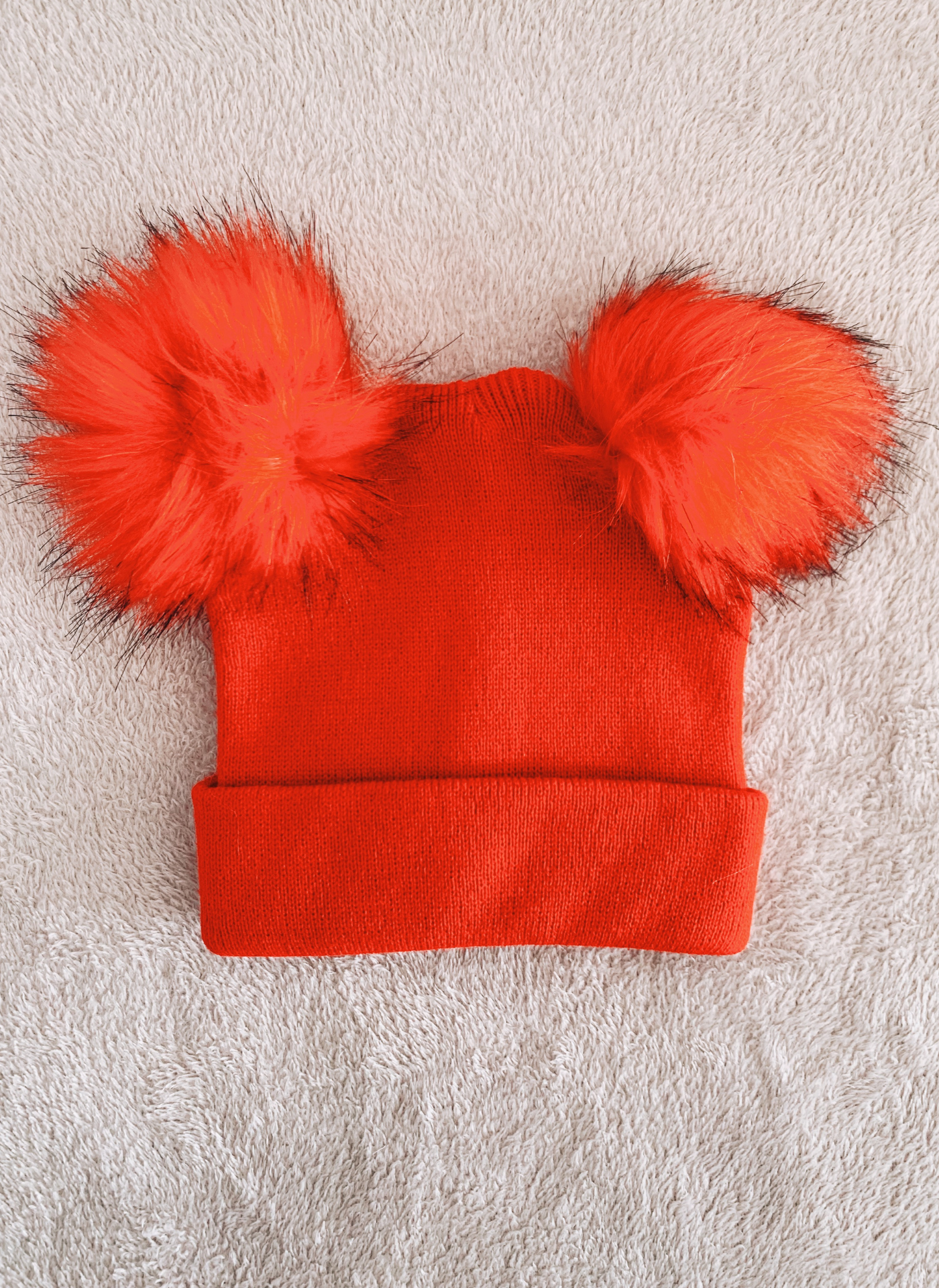 Himmelberg Baby - Pom Pom Baby/Kid's Beanie Hat, Newborn to 8 Years, Unisex: 6 Months - 8 Years / Red