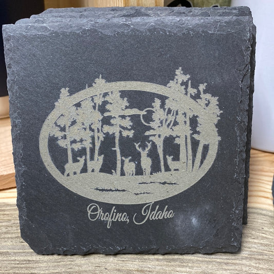 Orofino, Idaho Slate Coaster