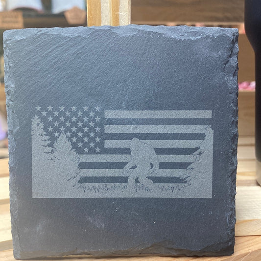 Squatch Flag Slate Coaster