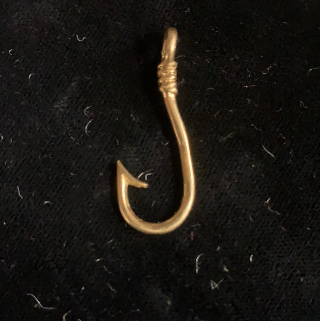 Large Gold Fish Hook Pendant  Back Country Trading Post