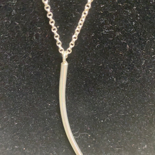 Sterling Silver Curved Bar Pendant w/chain  Back Country Trading Post